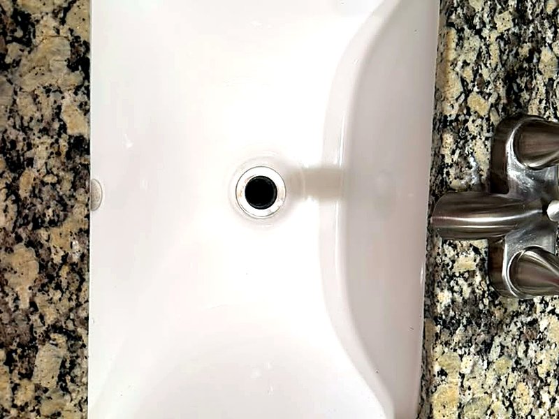 Spotless bathroom sink